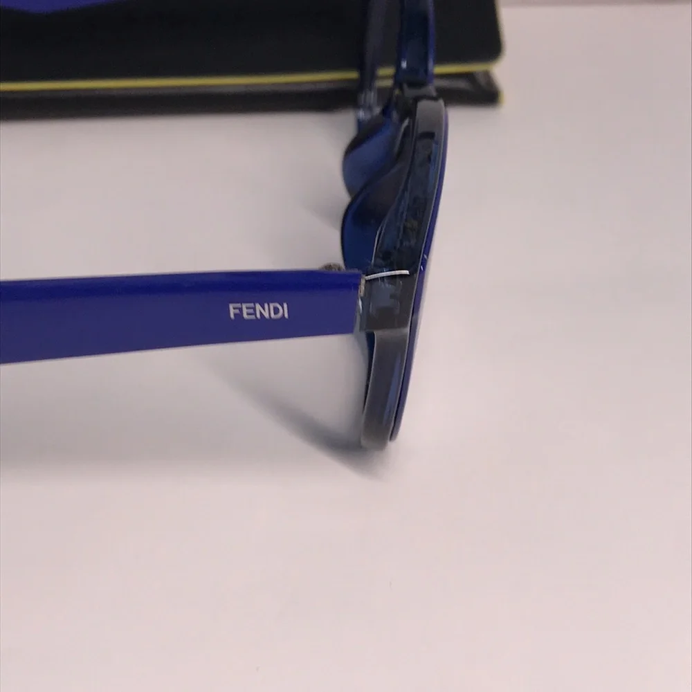 New Authentic Fendi FF0198/F PJP Blue Round Eyeglasses